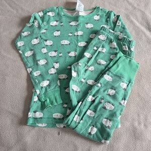 Mini Boden Green Sheep Print Pajama Set